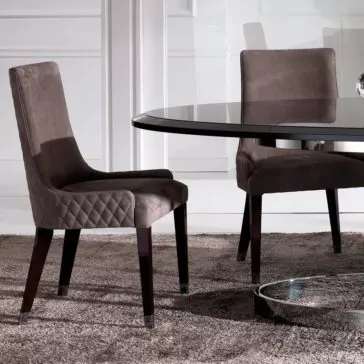 Quilted Nubuk Leather Italian Dining Chair Quilted Nubuk Leather Italian Dining Chair