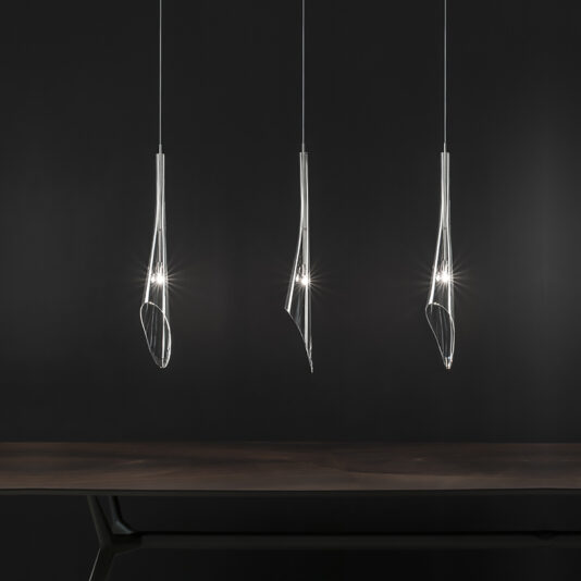 Rectangular Lead Crystal Glass Pendant Light