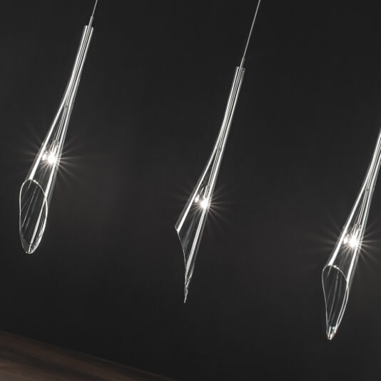 Rectangular Lead Crystal Glass Pendant Light