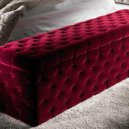 Luxury Italian Red Velvet Storage Ottoman Luxury Italian Red Velvet Storage Ottoman