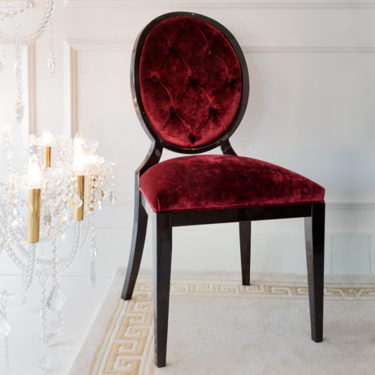 Luxury Red Velvet Upholstered Dining Chair