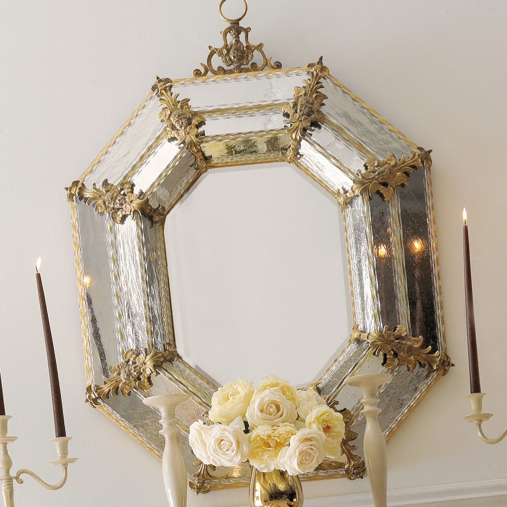 Reproduction Italian Antique Finish Gold Mirror