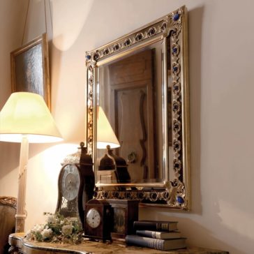 Reproduction Italian Gold Mirror With Blue Lapis Lazuli Reproduction Italian Gold Mirror With Blue Lapis Lazuli