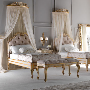 Luxury Rococo Button Upholstered Bench Rococo Button Upholstered Single Bed