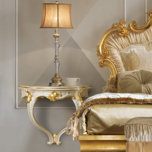 Rococo Ivory and Gold Leaf Wall Fixing Bedside Table Rococo Ivory and Gold Leaf Wall Fixing Bedside Table