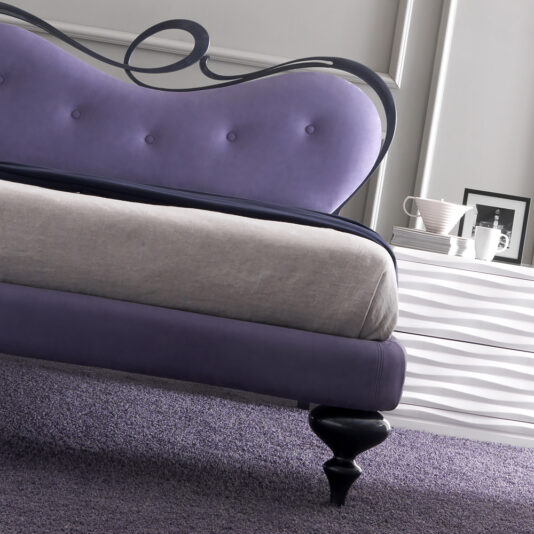 Romantic Nubuck Leather Upholstered Bed Romantic Nubuck Leather Upholstered Bed