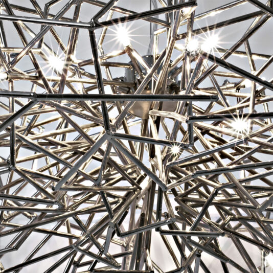 Round Geometric Silver Pendant Light Round Geometric Silver Pendant Light