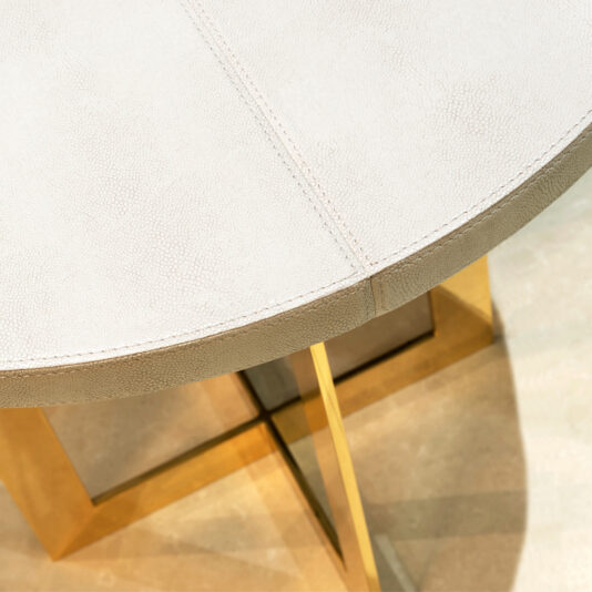 Modern 24 Carat Gold Italian Leather Side Table