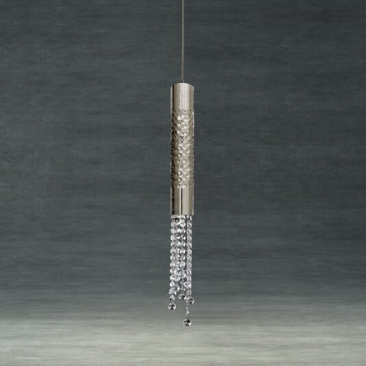 Silver Italian Crystal Single Pendant Chandelier
