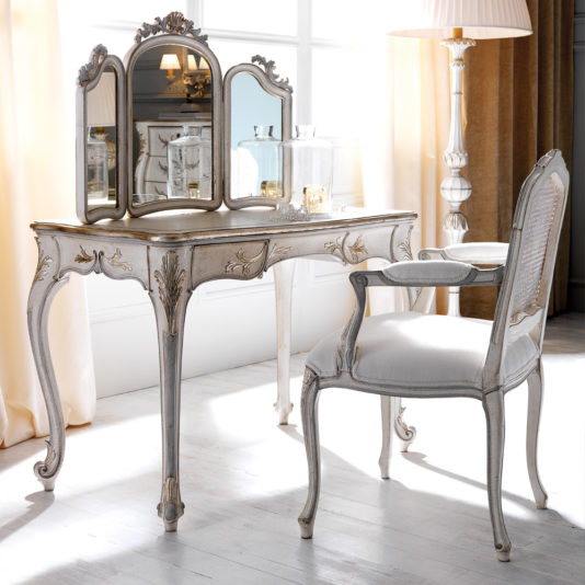 Silver Italian Designer Rococo Dressing Table Set