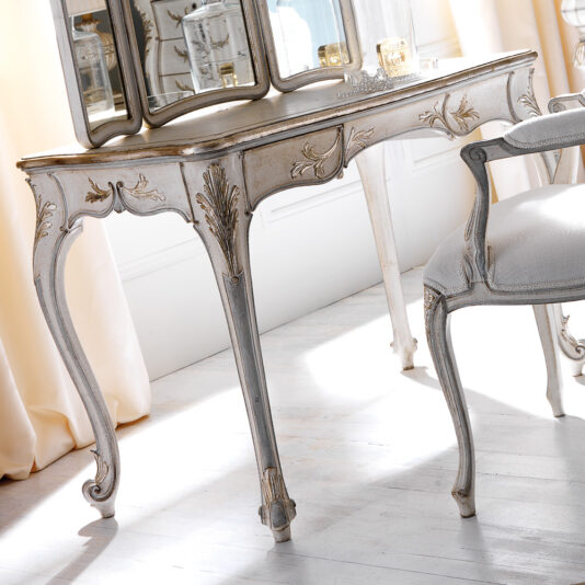 Silver Italian Designer Rococo Dressing Table Set
