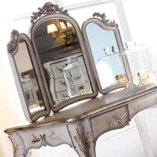 Silver Italian Designer Rococo Dressing Table Set