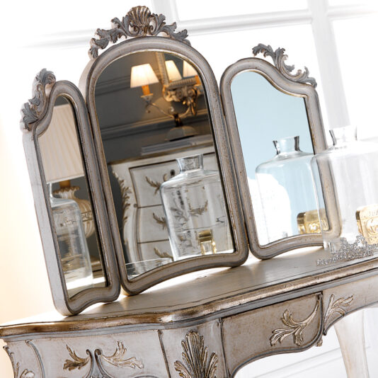 Silver Italian Designer Rococo Dressing Table Set