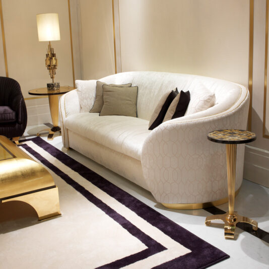 Small Designer Italian Brass Mosaic Side Table Small Designer Italian Brass Mosiac Side Table