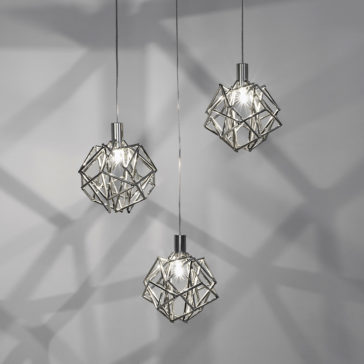 Small Silver Geometric Pendant Light Small Silver Geometric Pendant Light