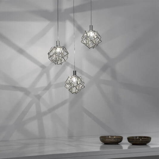 Small Silver Geometric Pendant Light