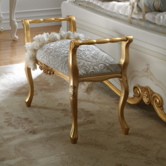 Small Italian Ornate Gold Leaf Bench