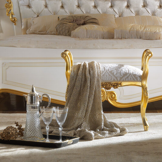 Small Italian Ornate Gold Leaf Bench