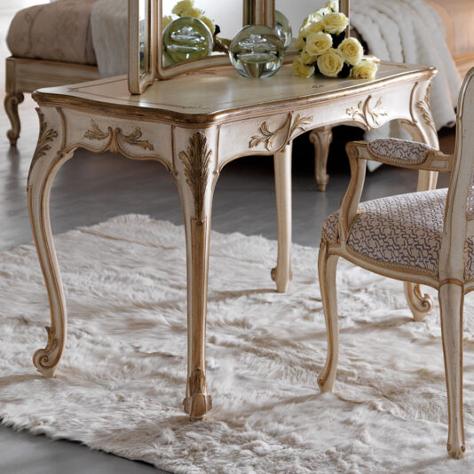 Small Ornate Italian Designer Dressing Table Set