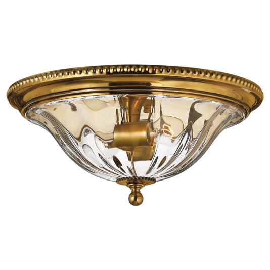 Classic Small Solid Brass Flush Ceiling Light