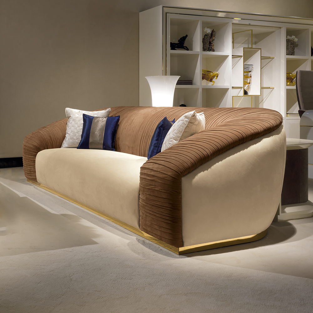 High End Modern Italian Designer Nubuck Leather Sofa