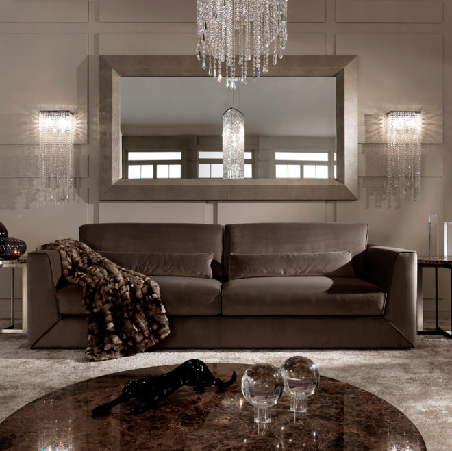 Exclusive Modern Italian Chocolate Brown Velvet Sofa - Juliettes Interiors