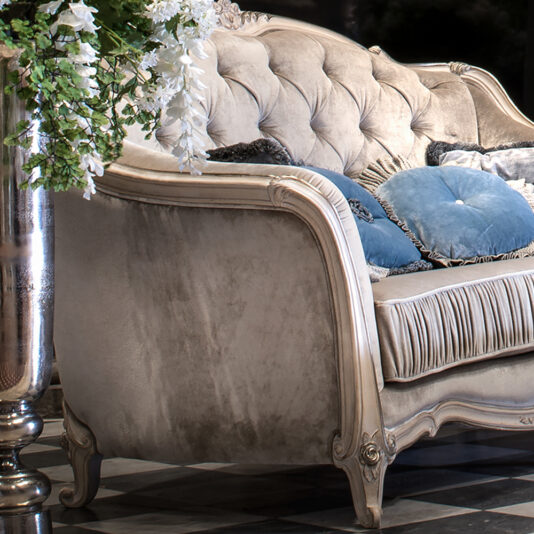 Classic Italian Grey Velvet Two Seater Sofa Italian Grey Velvet Two Seater Sofa