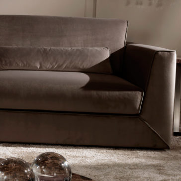 Exclusive Modern Italian Chocolate Brown Velvet Sofa