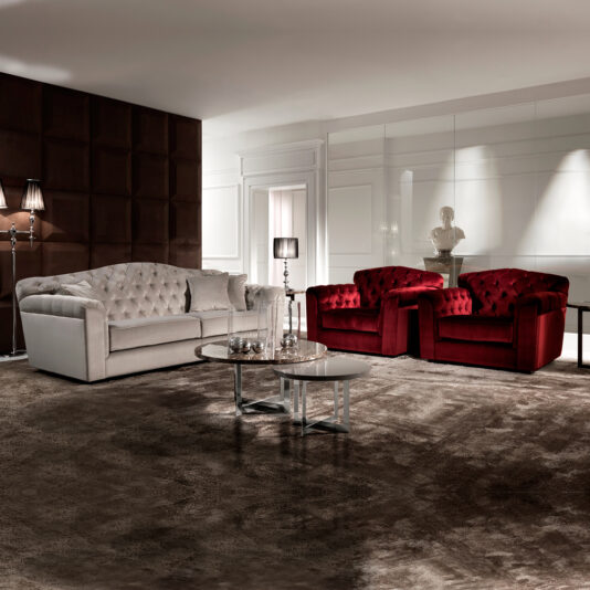 Classic Italian Button Upholstered Luxury Velvet Sofa Classic Italian Button Upholstered Nubuck Sofa