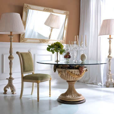 Statement Round Glass Classic Italian Baroque Reproduction Dining Table Statement Round Glass Classic Italian Baroque Reproduction Dining Table