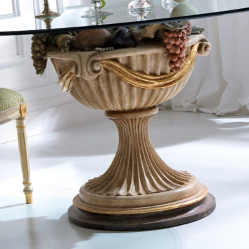 Statement Round Glass Classic Italian Baroque Reproduction Dining Table Statement Round Glass Classic Italian Baroque Reproduction Dining Table