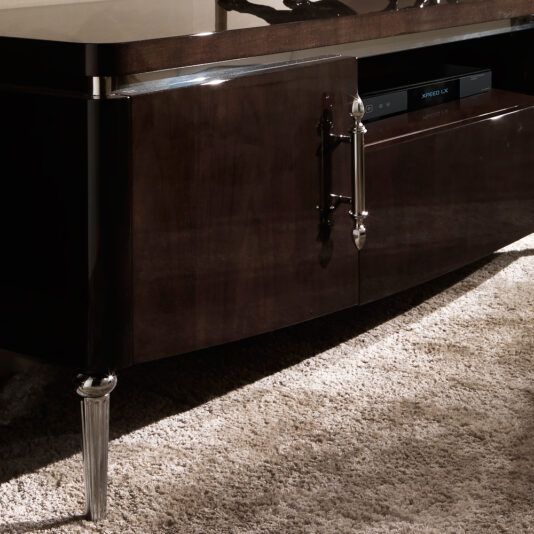 Modern Italian Walnut Veneer TV Console Unit