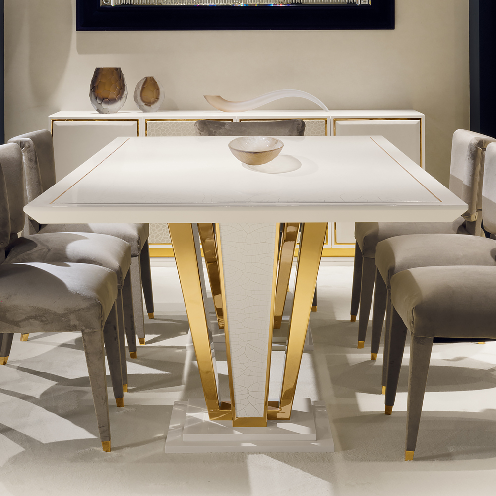 Exclusive Contemporary Gold-Plated Dining Table Set