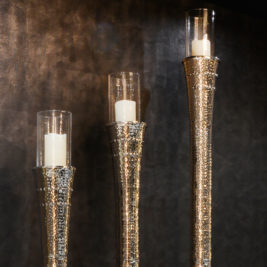 Tall Nickel Plated Designer Candle Stand