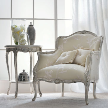 Venetian Style Silver Italian Armchair Venetian Style Silver Italian Armchair