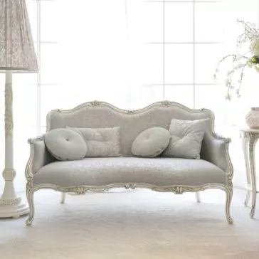 Venetian Style Soft Grey Italian Designer 2 Seater Sofa Venetian Style Soft Grey Italian Designer 2 Seater Sofa