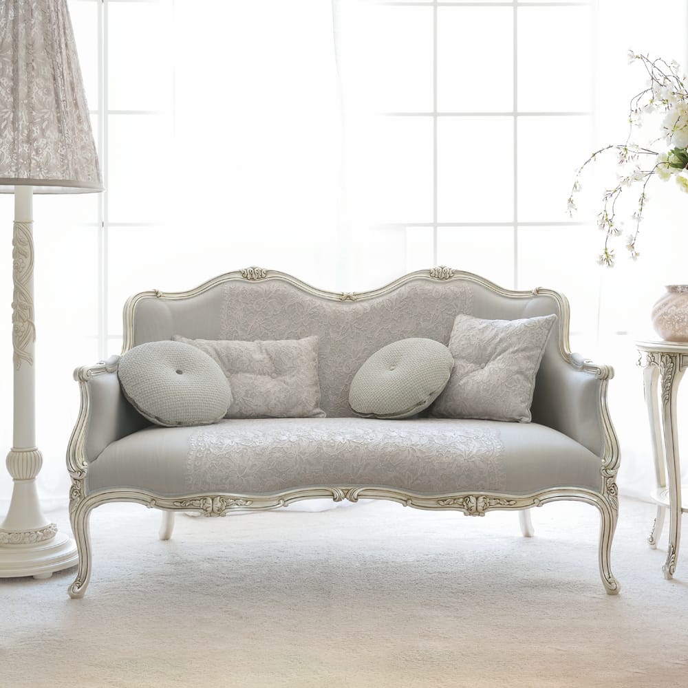 Venetian Style Soft Grey Italian Designer 2 Seater Sofa