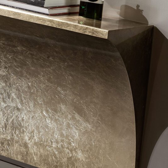 Wall Mounted Modern Designer Champagne Leaf Console Wall Mounted Modern Designer Champagne Leaf Console