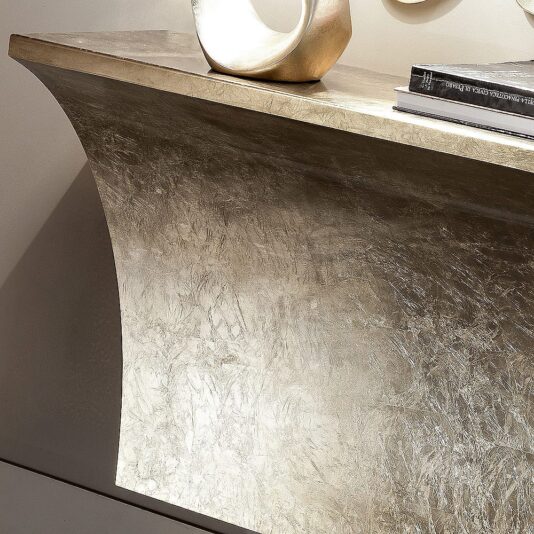 Wall Mounted Modern Designer Champagne Leaf Console Wall Mounted Modern Designer Champagne Leaf Console
