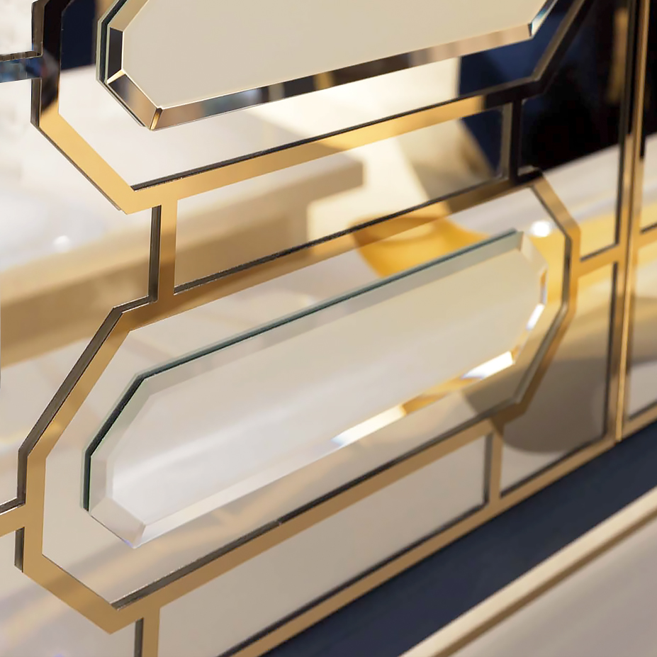 Modern Italian Gold Mirrored Glass Wall Panel - Per meter