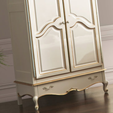 White Louis Reproduction Two Door Armoire White Louis Reproduction Armoire