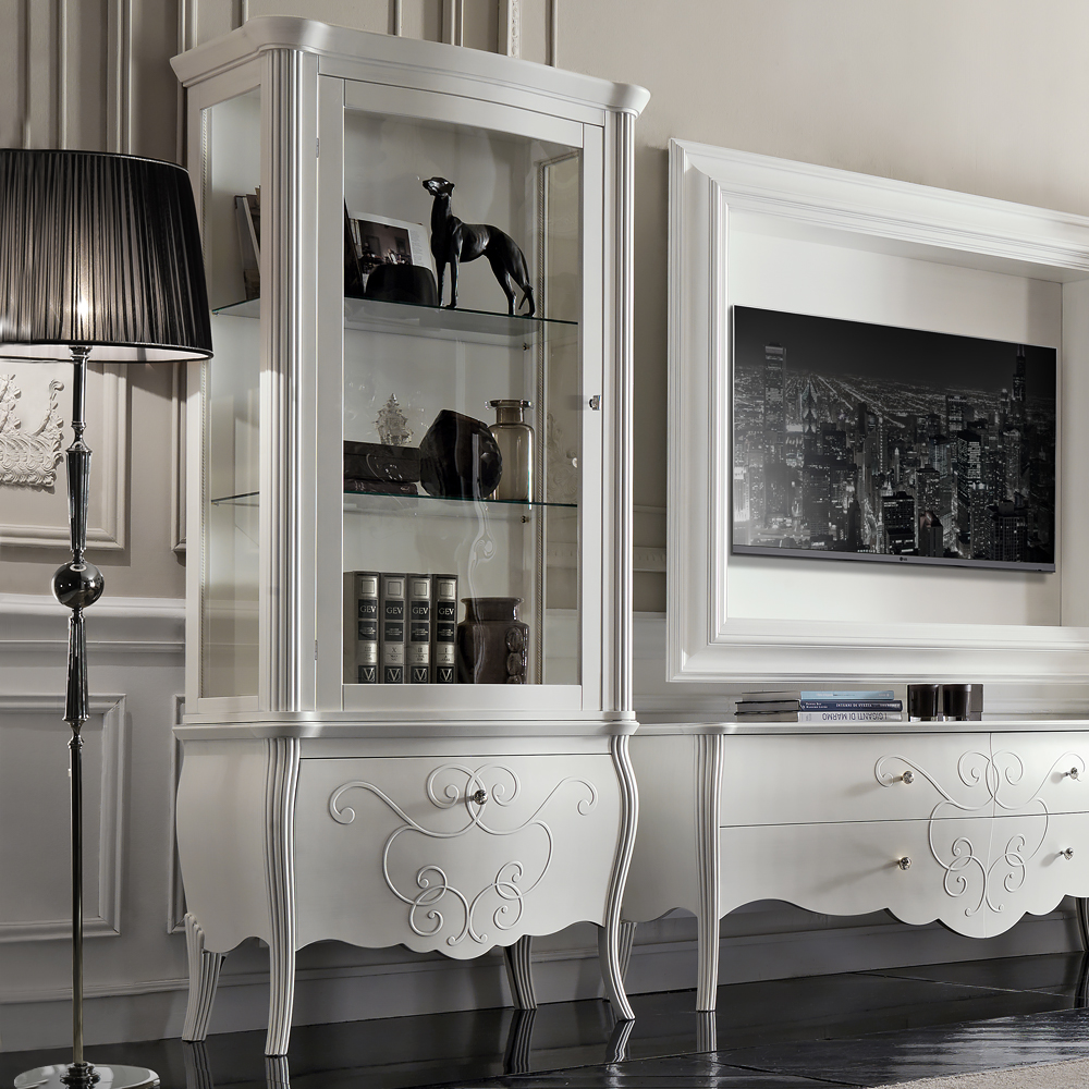 Luxury Italian White Display Cabinet