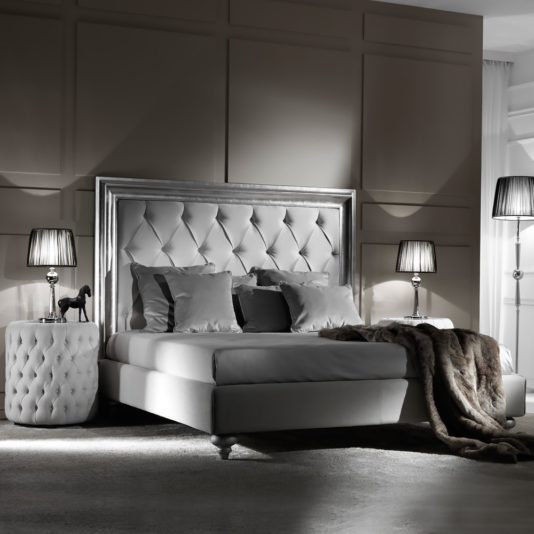 High End Button Upholstered Italian Designer Bed