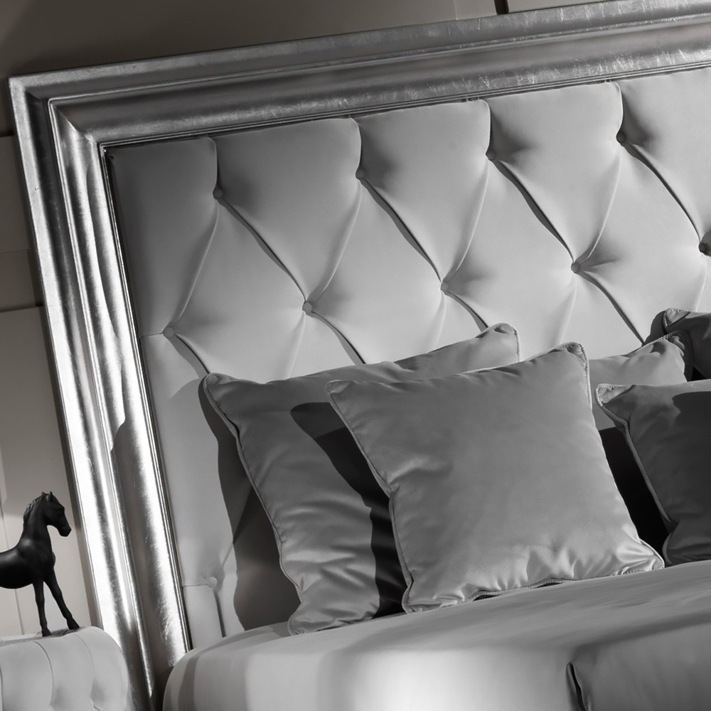 High End Button Upholstered Italian Designer Bed