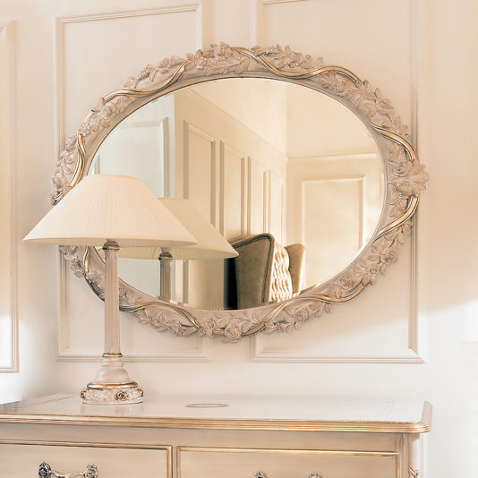 Luxury Oval White Italian Designer Mirror