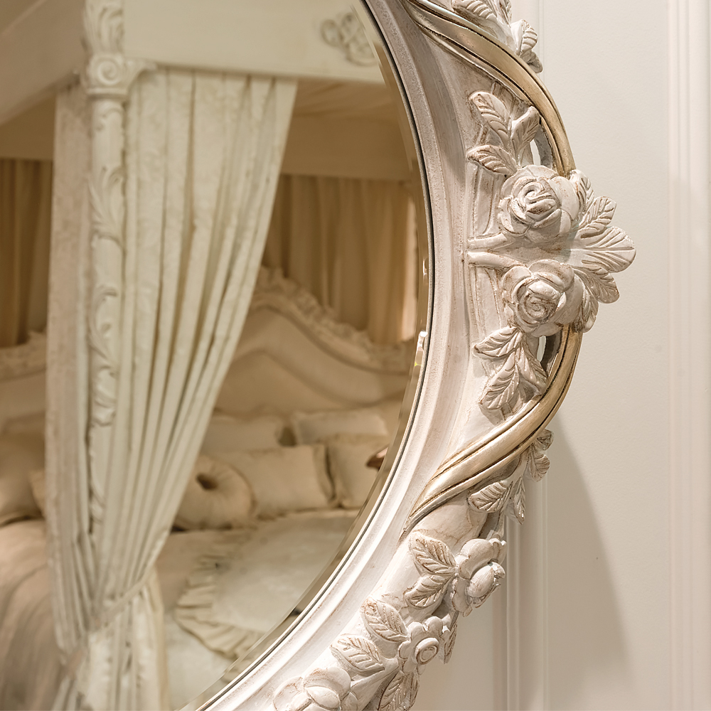 Luxury Oval White Italian Designer Mirror