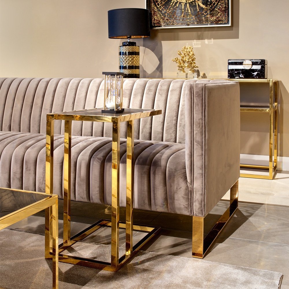 Modern Black And Gold Sofa Table