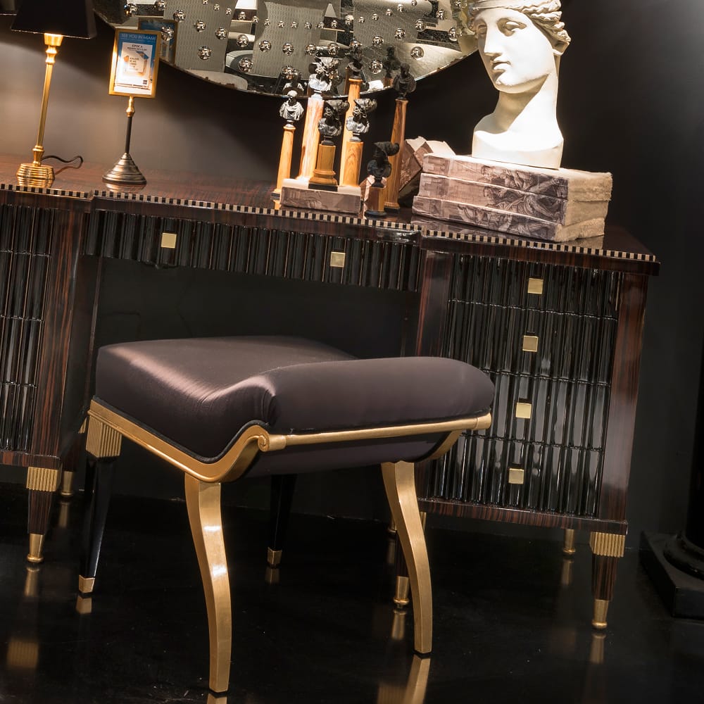 Art Deco Ebony Dressing Table And Seat