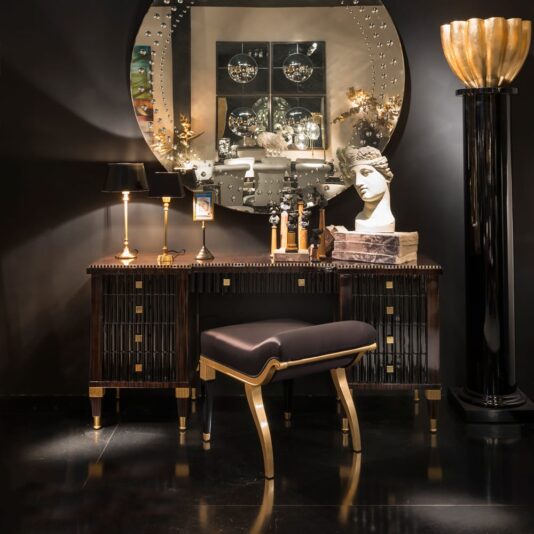 Art Deco Ebony Dressing Table And Seat Art Deco Ebony Dressing Table And Seat