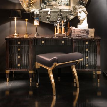 Art Deco Ebony Dressing Table And Seat Art Deco Ebony Dressing Table And Seat